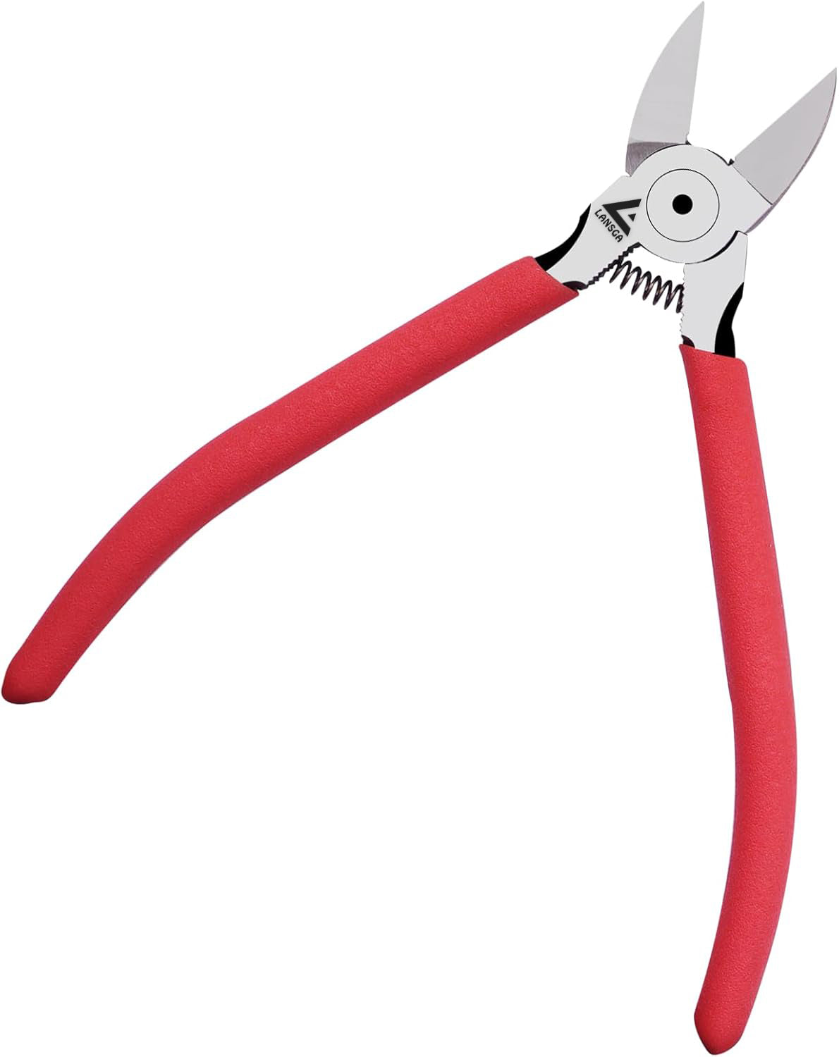 LANSGA 6 Inches Wire Cutters with Longer Flush Cutting Edge, Flush Cutter Tool with Spring Grip for Electronics, Powerful Cutting Pliers for Crafts, Precision Side Cutter for Copper, Plastic, and Zip Ties