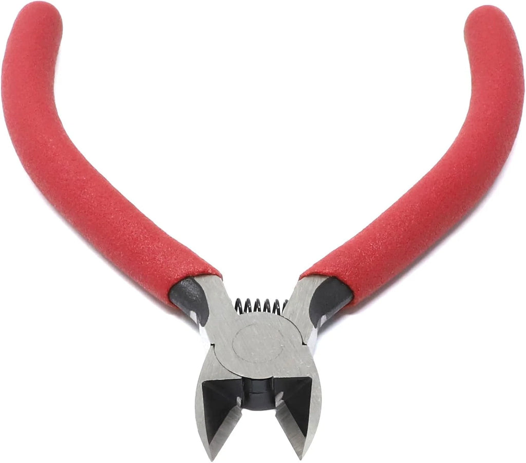 LANSGA 4.5" Side Cutter Diagonal Wire Cutting Pliers Nippers Repair Tool, Red, Chrome-V