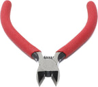 LANSGA 4.5" Side Cutter Diagonal Wire Cutting Pliers Nippers Repair Tool, Red, Chrome-V