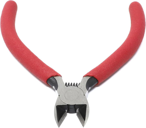 LANSGA 4.5" Side Cutter Diagonal Wire Cutting Pliers Nippers Repair Tool, Red, Chrome-V