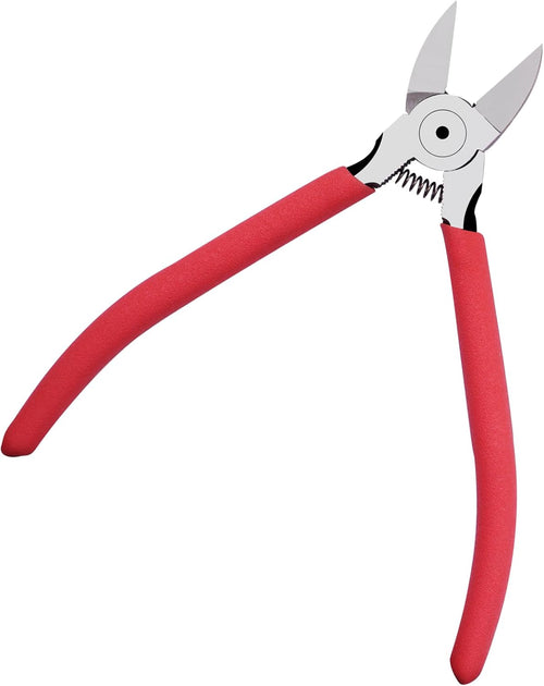 LANSGA 6 Inches Wire Cutters with Longer Flush Cutting Edge, Flush Cutter Tool with Spring Grip for Electronics, Powerful Cutting Pliers for Crafts, Precision Side Cutter for Copper, Plastic, and Zip Ties