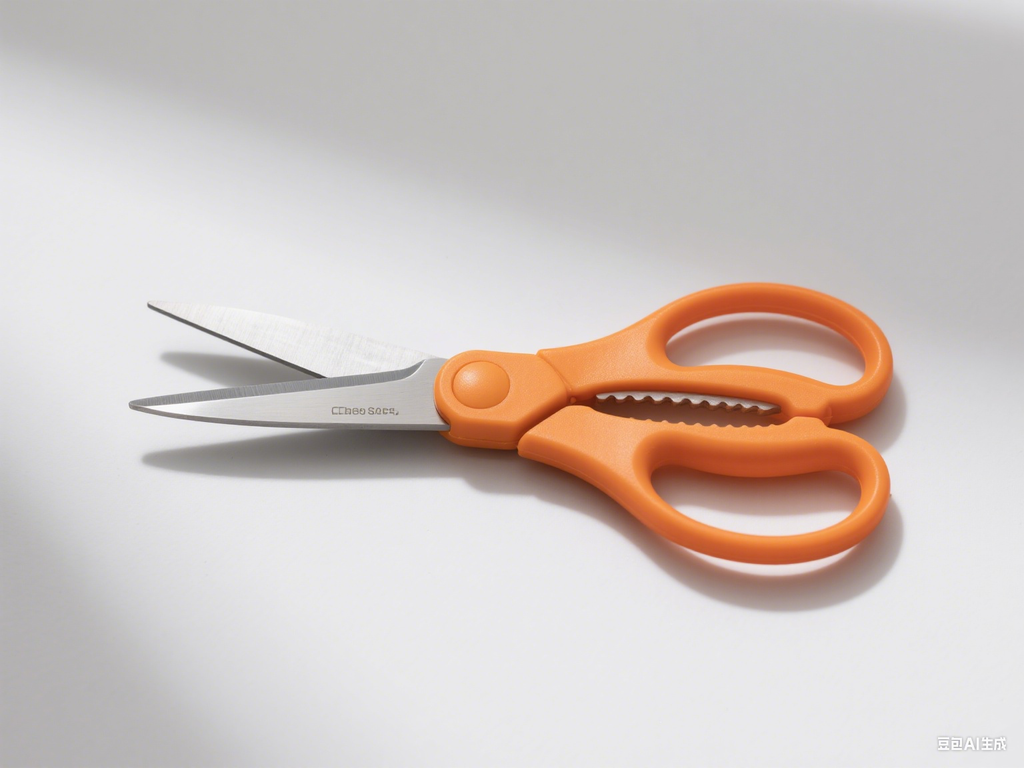 LANSGA Orange-Handled Straight Detail Scissors, Stainless Steel Blades, Ambidextrous Double-loop Handle