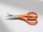 LANSGA Orange-Handled Straight Detail Scissors, Stainless Steel Blades, Ambidextrous Double-loop Handle
