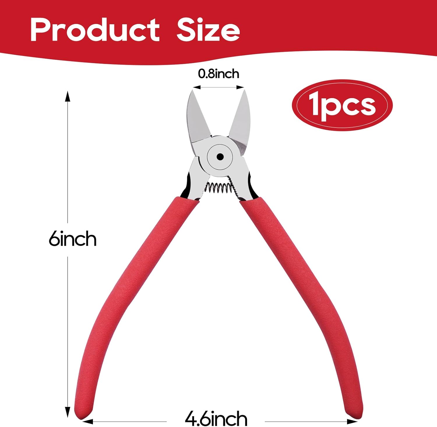 LANSGA 6 Inches Wire Cutters with Longer Flush Cutting Edge, Flush Cutter Tool with Spring Grip for Electronics, Powerful Cutting Pliers for Crafts, Precision Side Cutter for Copper, Plastic, and Zip Ties