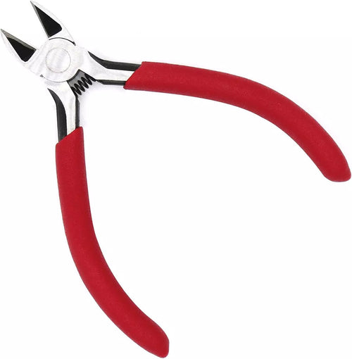 LANSGA 4.5" Side Cutter Diagonal Wire Cutting Pliers Nippers Repair Tool, Red, Chrome-V