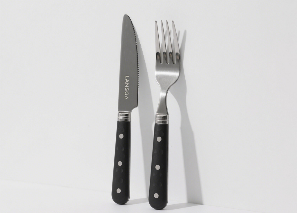 LANSGA International Le Prix 20-Piece Stainless Steel Flatware Place Setting, Navy, Service for 2
