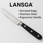 LANSGA International Le Prix 20-Piece Stainless Steel Flatware Place Setting, Navy, Service for 2