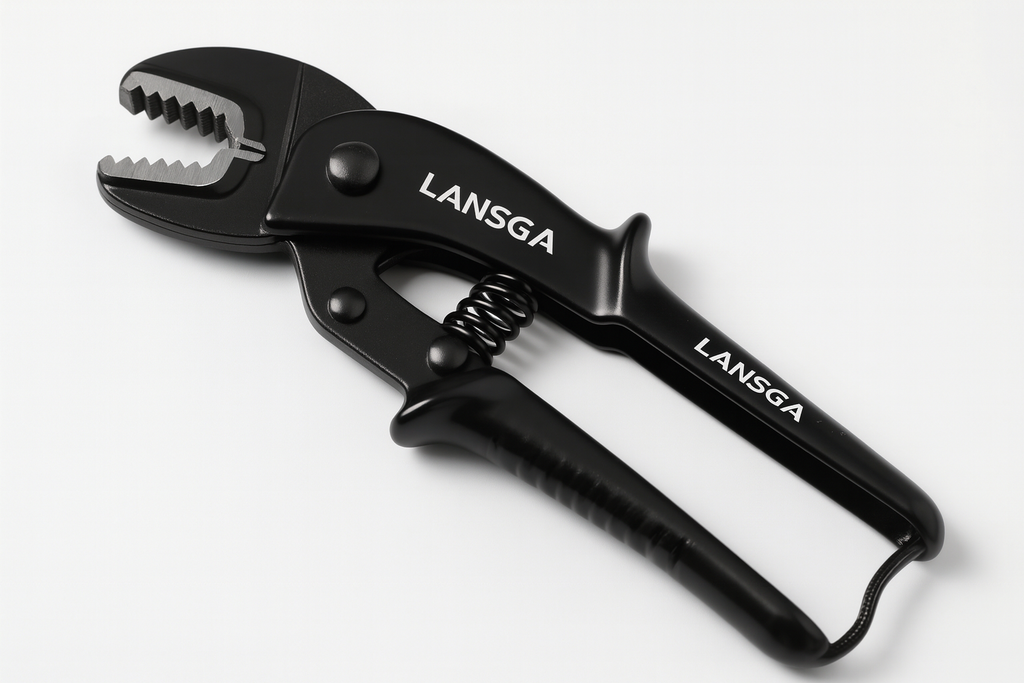 LANSGA Cobra XS Mini Water Pump Pliers, 100 mm, Nuts to 24 mm, Pipes to 28 mm, Self-Locking, Fine Adjustment by Button Push