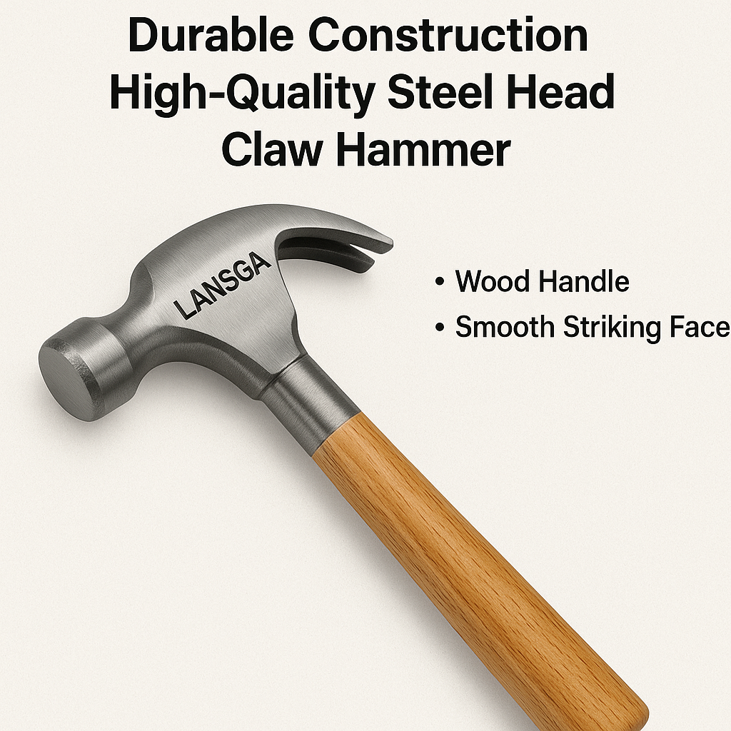 LANSGA Mini Claw Hammer, Wooden Short Handle Claw Hammer 8 OZ Household Small Hammer Portable Mini Hammer