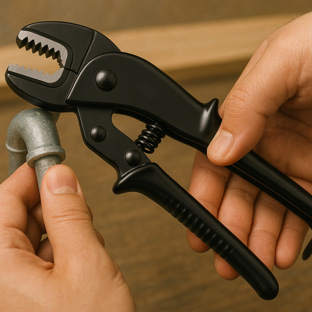 LANSGA Cobra XS Mini Water Pump Pliers, 100 mm, Nuts to 24 mm, Pipes to 28 mm, Self-Locking, Fine Adjustment by Button Push