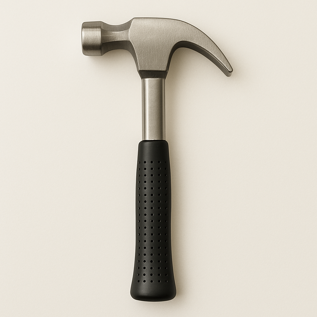 LANSGA Tools Harden 8 oz Claw Hammer - Solid Tubular Steel Handle - Forged Fine Grain Steel Head - Non slip rubber grip handle