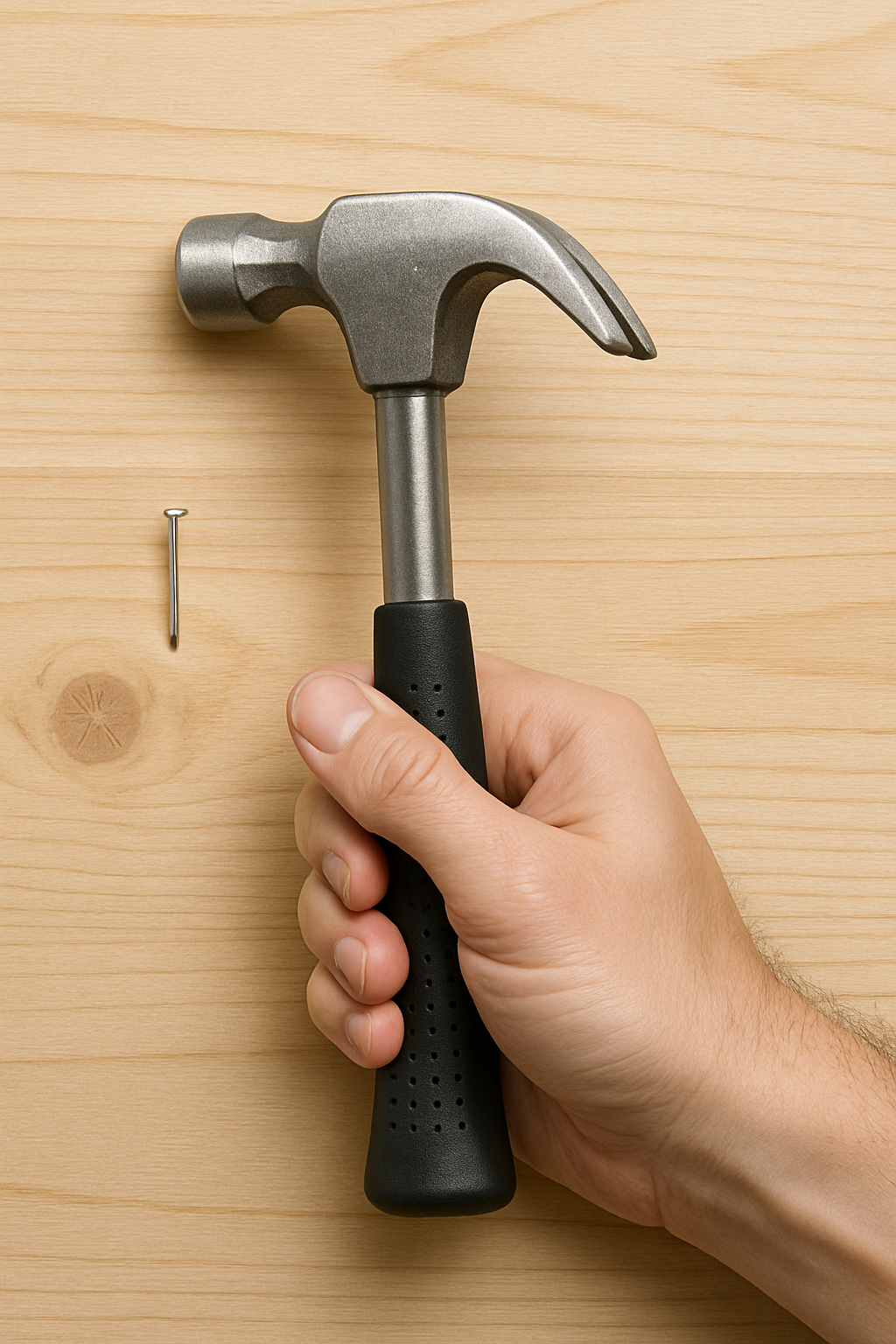 LANSGA Tools Harden 8 oz Claw Hammer - Solid Tubular Steel Handle - Forged Fine Grain Steel Head - Non slip rubber grip handle