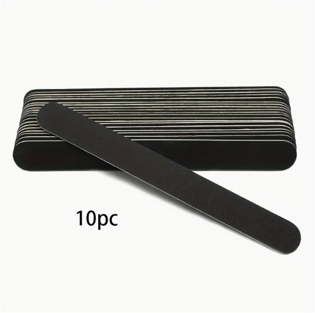 LANSGA Nail File 10 PCS Professional Double Sided 100/180 Grit Nail Files Emery Board Black Manicure Pedicure Tool and Nail Buffering Files