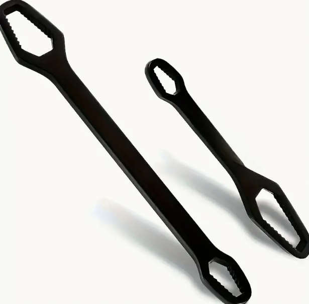 LANSGA 2pcs Black Universal Wrench,8-22mm Universal Torx Wrench,Double-ended Self-tightening Adjustable All in One Tool