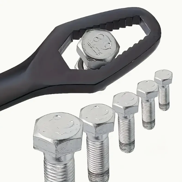 LANSGA 2pcs Black Universal Wrench,8-22mm Universal Torx Wrench,Double-ended Self-tightening Adjustable All in One Tool