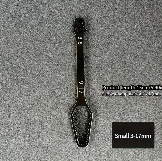 LANSGA 2pcs Black Universal Wrench,8-22mm Universal Torx Wrench,Double-ended Self-tightening Adjustable All in One Tool