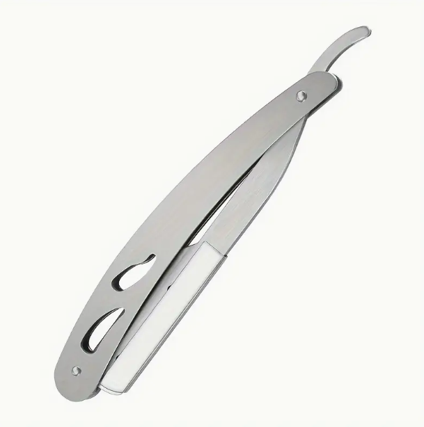LANSGA 1pc Vintage Stainless Steel Razor Holder for Straight Safety Razor Lightweight and Design for Home and Salon Use Present for Men Blade Not Included