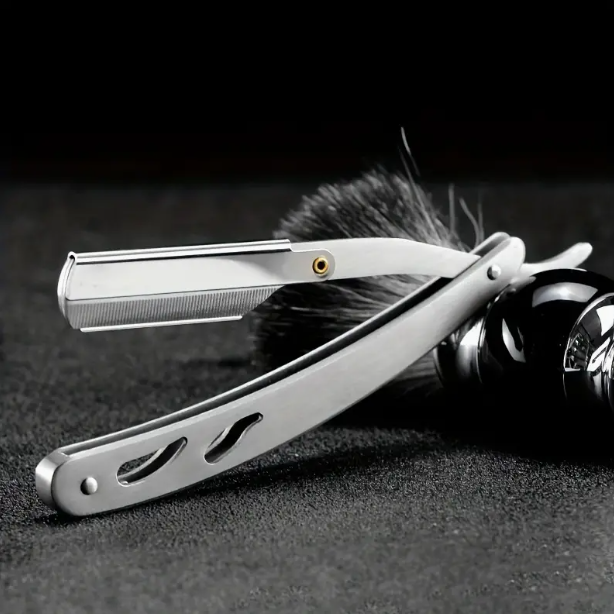 LANSGA 1pc Vintage Stainless Steel Razor Holder for Straight Safety Razor Lightweight and Design for Home and Salon Use Present for Men Blade Not Included