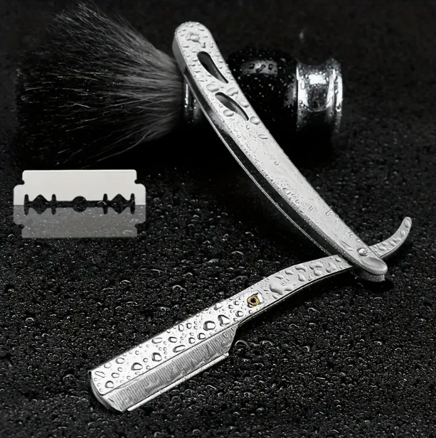 LANSGA 1pc Vintage Stainless Steel Razor Holder for Straight Safety Razor Lightweight and Design for Home and Salon Use Present for Men Blade Not Included