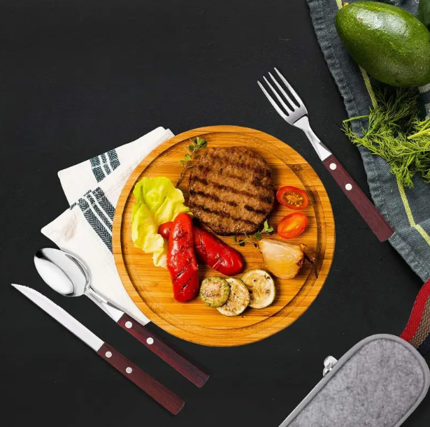 LANSGA PREMIUM QUALITY Stainless Steel travel utensils Set with case, Healthy & Eco-Friendly 3pc Full Size Fork, Spoon, Portable, reusable utensils with case